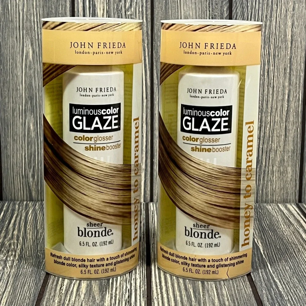 John Frieda Hair Glaze 6.5oz Honey to Caramel Luminous Color Shine 2 Pack